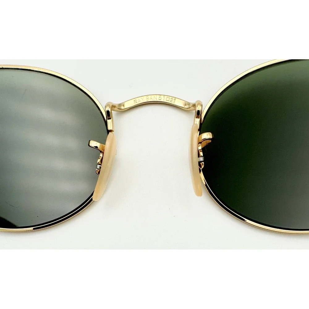Ray Ban RB3547-N Oval Flat Lenses Gold Y2K Sunglasses 001 51-21 Made in Italy